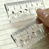 1pcs Transparent Mini Ruler with Wave Line Protractor Multi-functional Straight Ruler  School Office