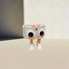 Transparent Desktop Storage Box Multifunctional Cartoon Big Eyes Cosmetic Organizer Box Press Type Lid Large Capacity