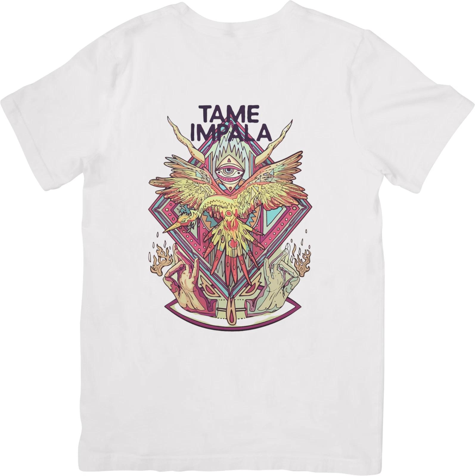 

Tame Impala Музыка Подходящая для Мужчин и Женщин Качественная Хлопковая Футболка Белая. XL