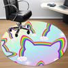1pc Rainbow Cat Office Round Area Rug,  Mat Suitable ForOffice, Under Office Chairs Bedroom Living Room Home Decor, Room Deco