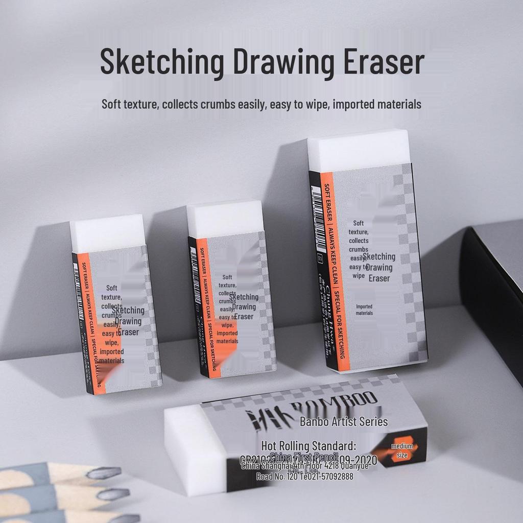 Bamboo Sketch & Writing Eraser - Soft Texture, Easy To Clean, Ideal for Students