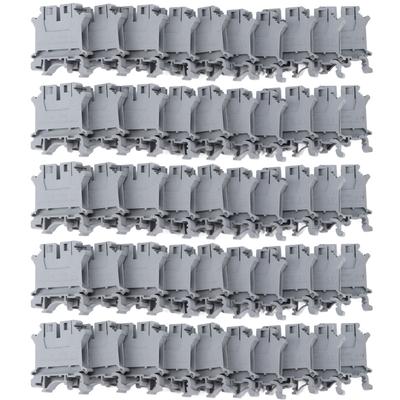 50Pcs DIN Rail Mount Terminal Screw Combination Pure Copper Terminals Block 57A 800V UK?6N