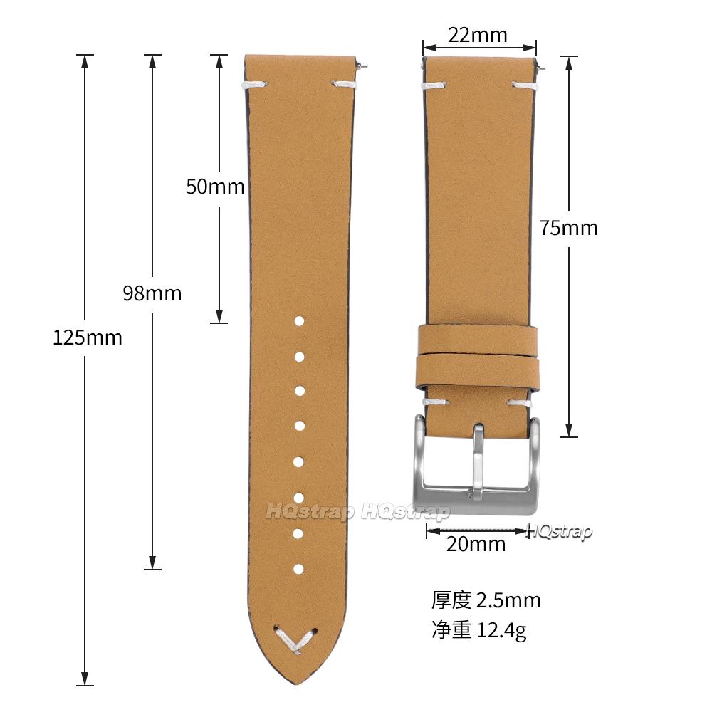 Quick Release Watch Band for Men Women 18mm 20mm 22mm Vintage Leather Watch Strap Replacement Handmade Stitching Cowhide Strap