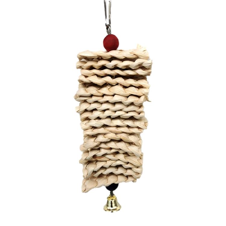 

Bird Chewing Toy Corn Husks Wood Beads Entertainment Toys for Medium Parrot 1