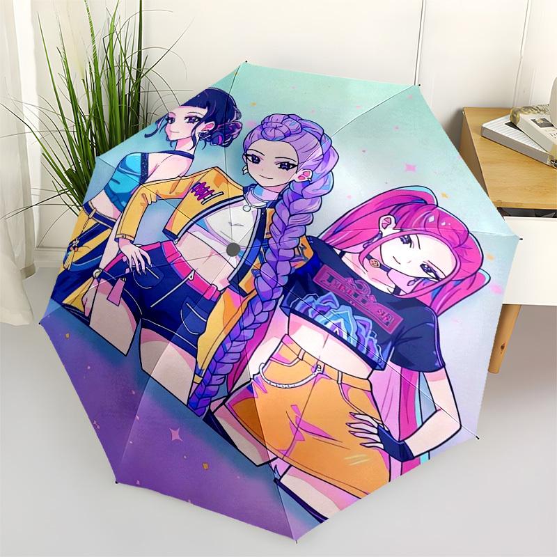 

1pc Vivid Fashion Trio Umbrella with Plastic Handle,Suitable for All Seasons Home Travel Outdoor UmbrellaFP086