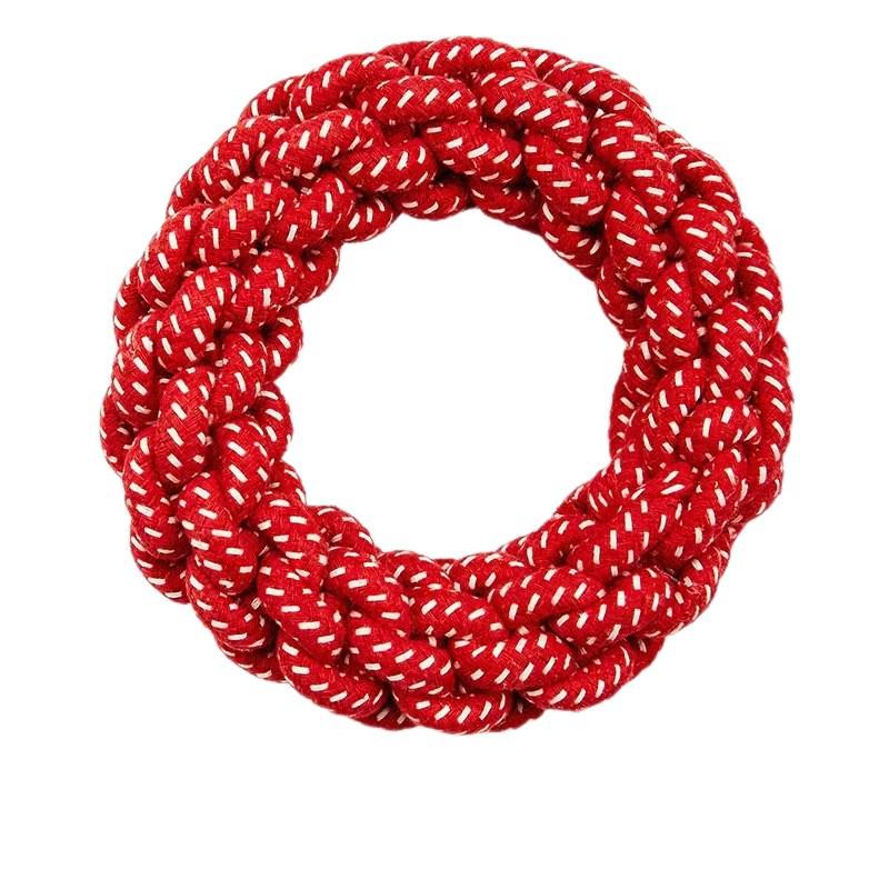 Durable Sweet Donut Dog Toy: Cotton Rope Chew for Teeth Grinding & Boredom Relief, Interactive Knot Play Pet Supplies