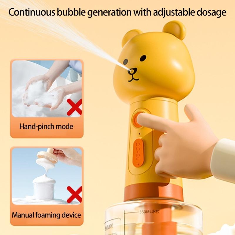 Electric Foams Shampoo Dispenser Rechargeable 1300mAh Pet Grooming Tool for Bathing Dog Cats Multipurpose Use