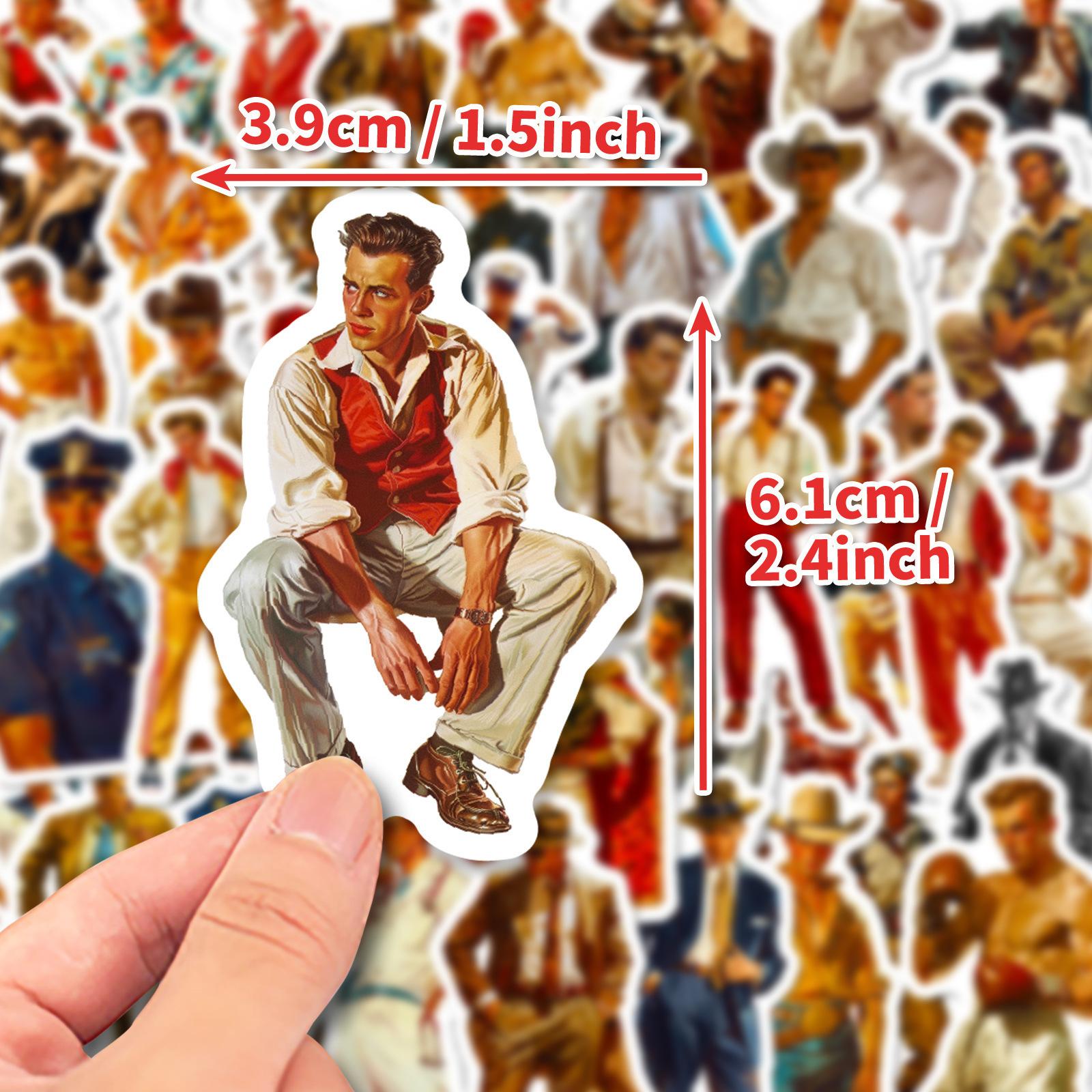 

50 Ретро Профессиональные Мускулистые Мужские Дудл Наклейки Декоративные Наклейки для Чемодана Ноутбука