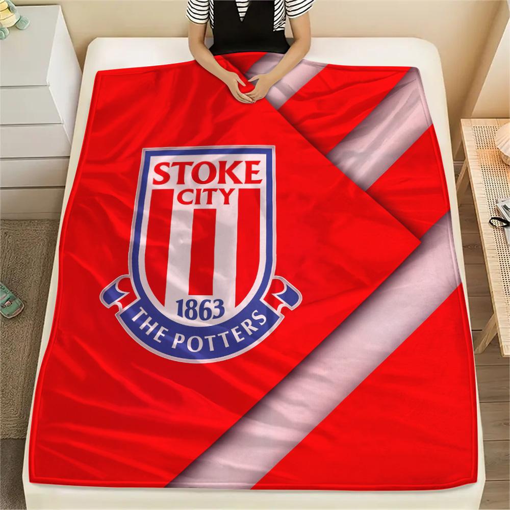 Stoke City Football Club Flanelldecke mit Aufdruck, Hohe Qualität, Bequem für alle Jahreszeiten, Heimdekoration, Wärme und Komfort