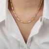 Light Luxury Gold And Steel Color Matching Bamboo Joint Geometric Texture Necklace Titanium Steel Personality Temperament Clavicle Chain