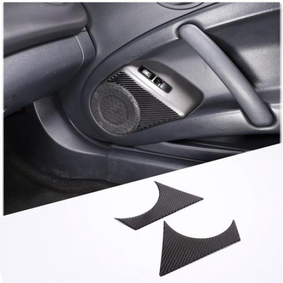 2PCS Carbon Fiber Door Horn Trim Sticker For Mitsubishi ECLIPSE 2006-2011