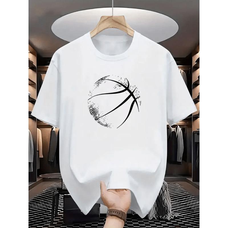 Europeiska storlekar Herr Tryckt T-shirt Sommar Lös Rundhals Mångsidig Mode Topp Normal Avslappnad Passform För Män