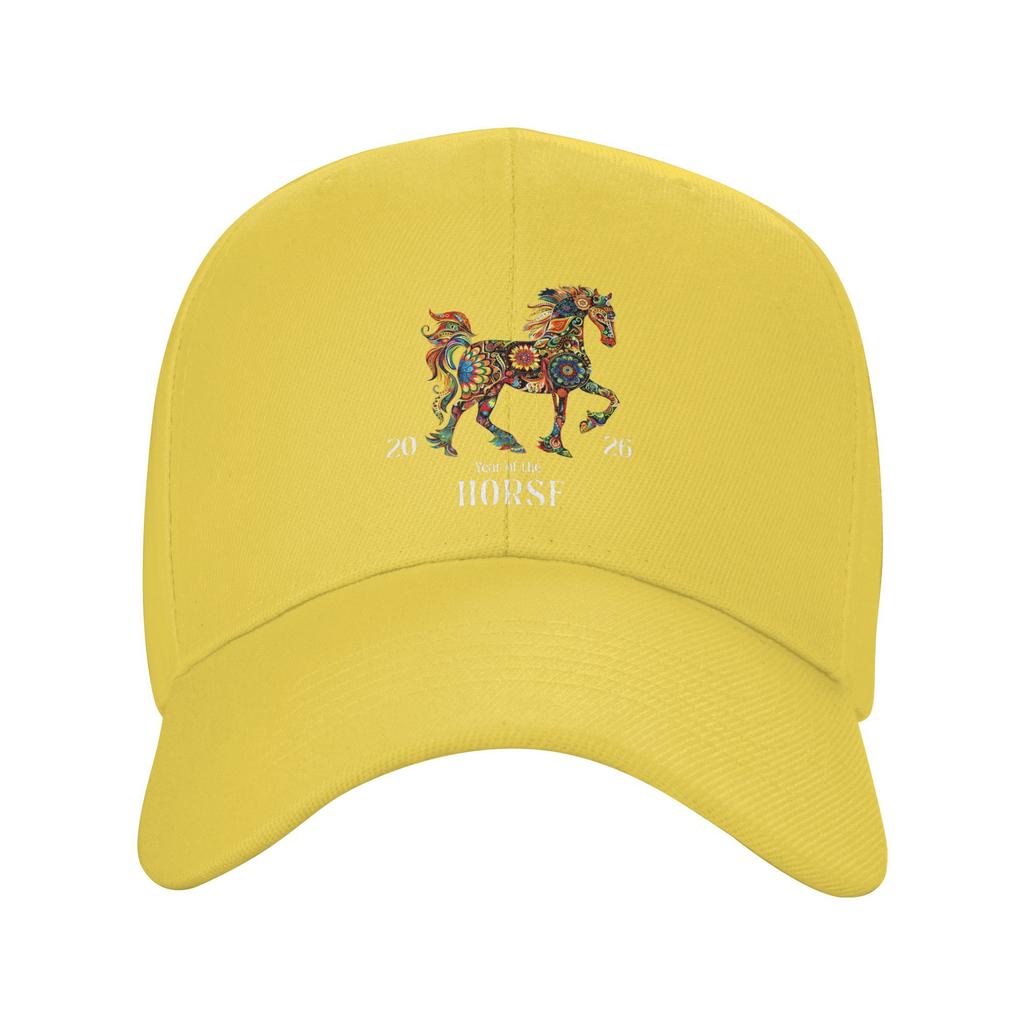 Colorful Horse Art Watercolor Graphic Year of The Horse 2026 Casual Baseball Cap Hip Hop Hats Summer Street Style Baseball Caps