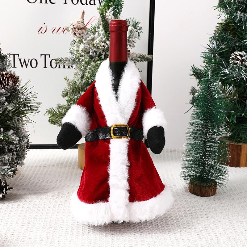 Festive Cartoon Wine Bottle Covers for Christmas Table Decor