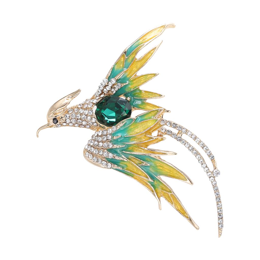 Strass Phönix Broschen für Damen Unisex Emaille Vogel Tier Anstecknadeln Event Party Rucksack Dekoration Kleidung Accessoires