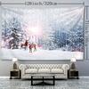 1pc Christmas Snow Mountain Tapestry Wall Hanging, Room Decor, Bedroom Decor, Living Room Background, Natural Style Backdrop Cloth, Tapestry