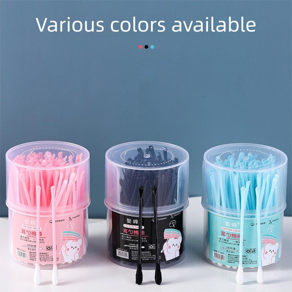 100Pcs Double-headed Ear Cleaner Disposable Cleaning Cotton Bud Convenient Cotton Swabs Home
