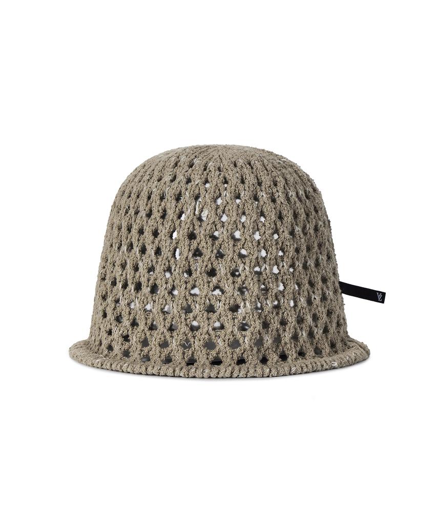 Bajal Vz Long Label Punched Knit Bucket Hat Brown