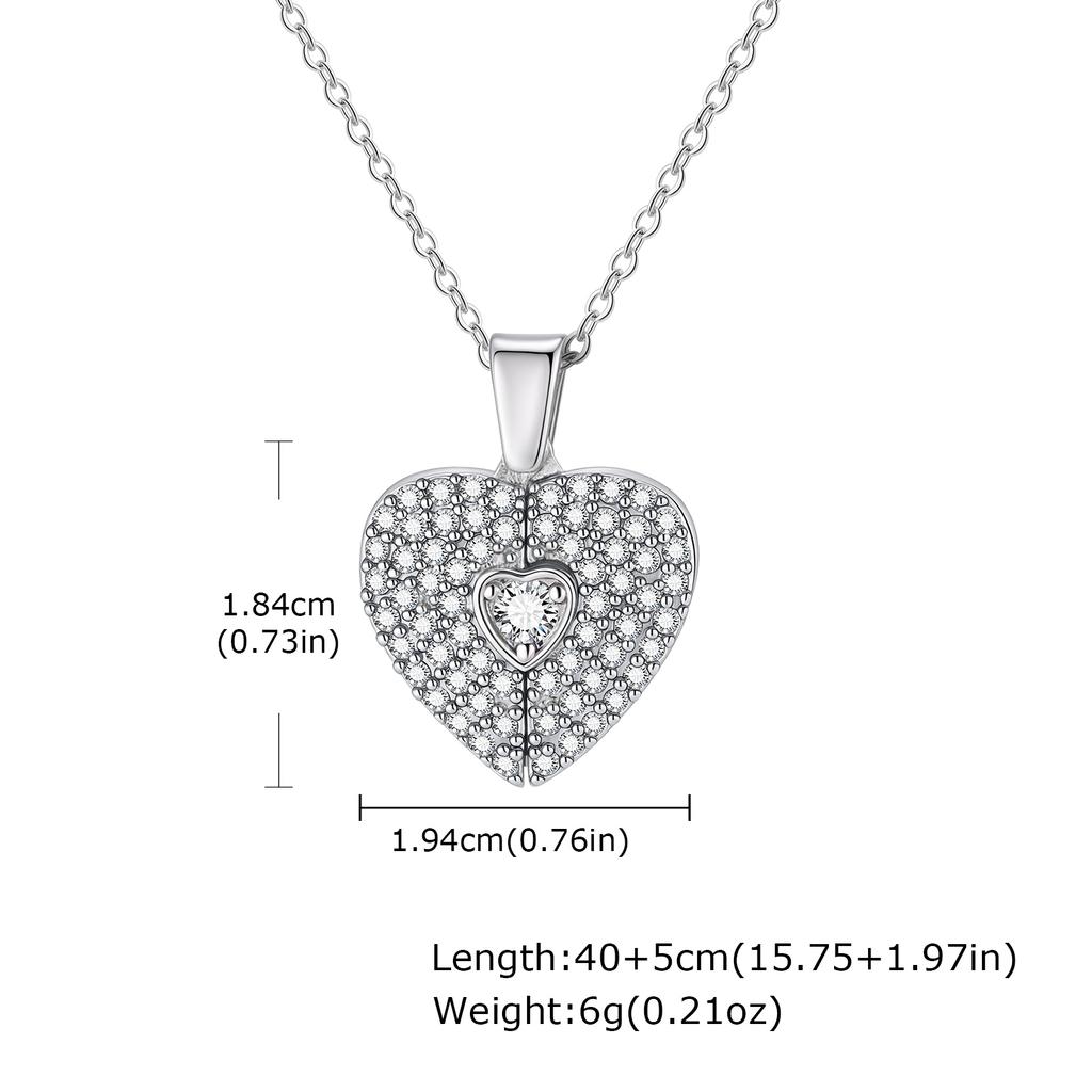 Custom Photo Openable Heart Locket Pendant Necklace, Stainless Steel Full Zircon Necklace, Personalized Memory Jewelry for Women