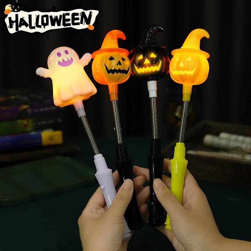 Halloween Decoration Pumpkin Stick Pumpkin Shaker Lightstick Handheld Ghost Glowing Rod Glow Stick Day of The DeadLightsticks