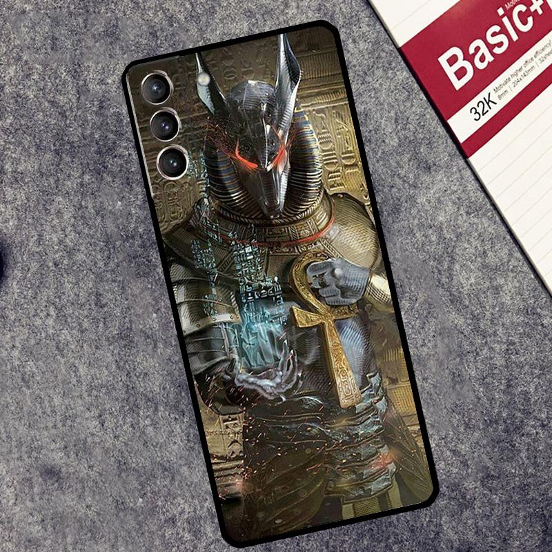 Egypt Nefertiti Anubis Ankh Case For Samsung Galaxy S24 S26 Ultra S10 S20 S21 S22 S23 Plus S25 FE S25 Ultra Cover Coque