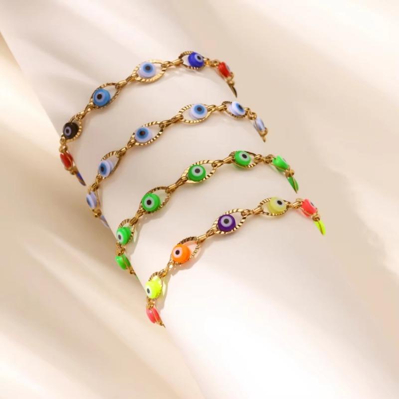 Devil's eye anklet women's niche design sense color zircon eye anklet foot decoration