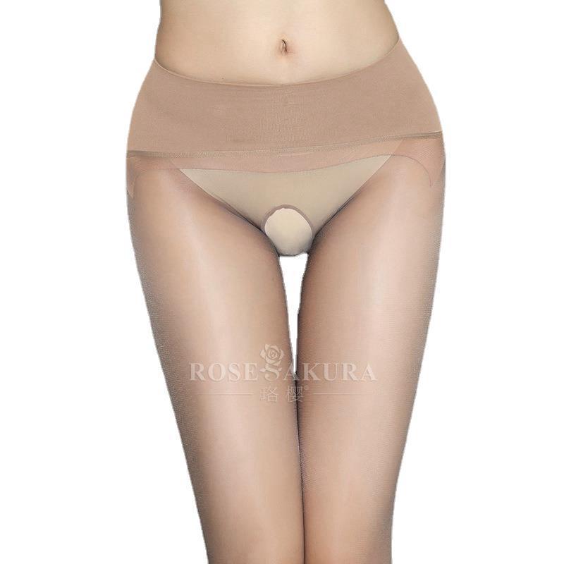 Luoying 360 Seamless Transparent Toe Ultra-Thin Open Crotch Pantyhose 7301 for Women