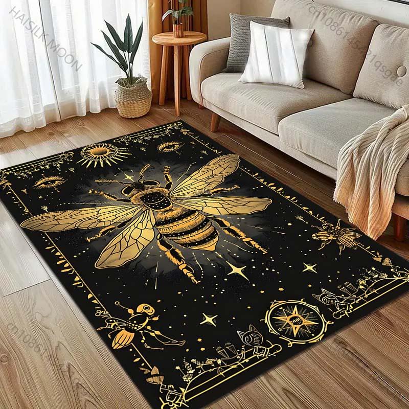 Divination Art Eye Bee Printing Carpet for Living Room Bedroom Bedside Sofa Table Floor Mat Home Area Rug Decor Large Size