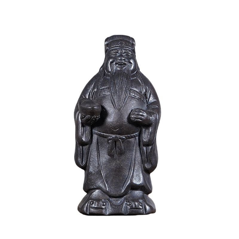

Yixing Zisha God Of Wealth Tea Pet Elegant Tea Spirit Tea Figurine Play Toys Tea Statue Ornaments For Tea Accessories Craft Gift
