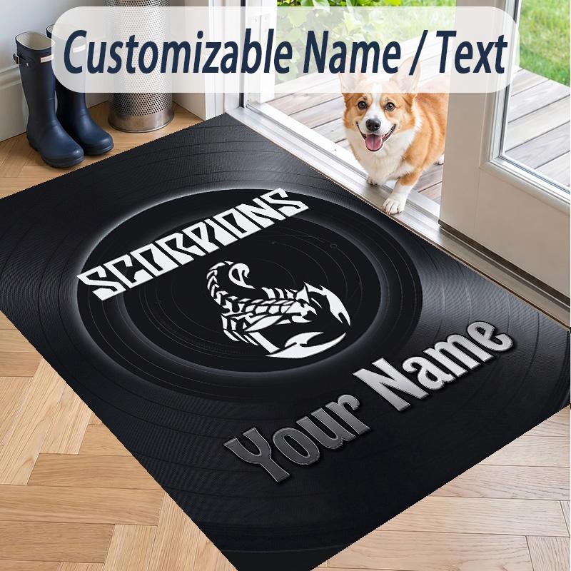 Custom Text Printed Rug Scorpions Non Slip Floor Carpet For Home Room Decor