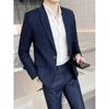 Men's Slim Fit Striped Tuxedo Suit - British Style, Casual or Formal Wear for Weddings and Business