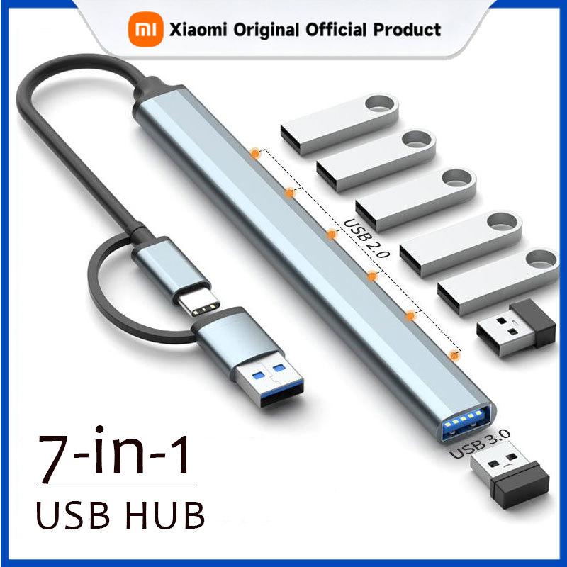 Xiaomi USB HUB Dock 3.0 7 Port USB 2.0 3.0 Hub Multi Splitter Adapter OTG Type C HUB For Lenovo HUAWEI Xiaomi Macbook Aluminum Alloy