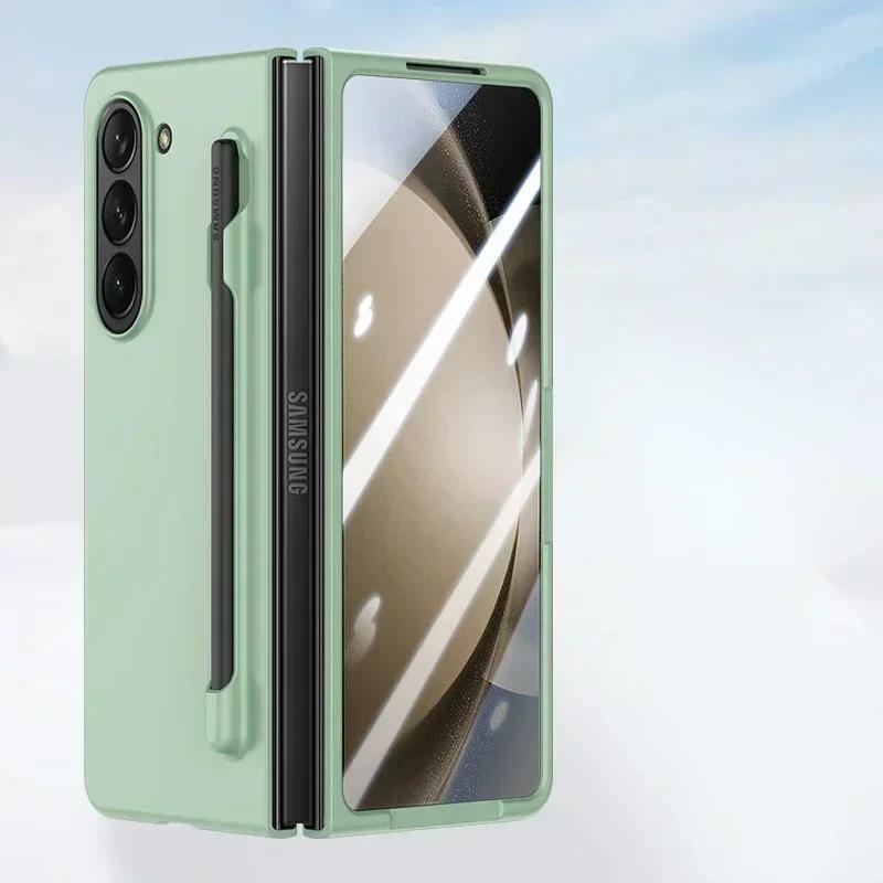 NUOVO per Samsung Galaxy Z Fold 7 6 5 Custodie Premium con S Pen e Supporto per S Pen Colore Solido Protezione Schermo Integrata Copertura Opaca