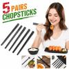 Non-Slip Sushi Chopsticks Dishwasher Safe Chinese Chopsticks New Black Chopsticks  Asian Cuisine
