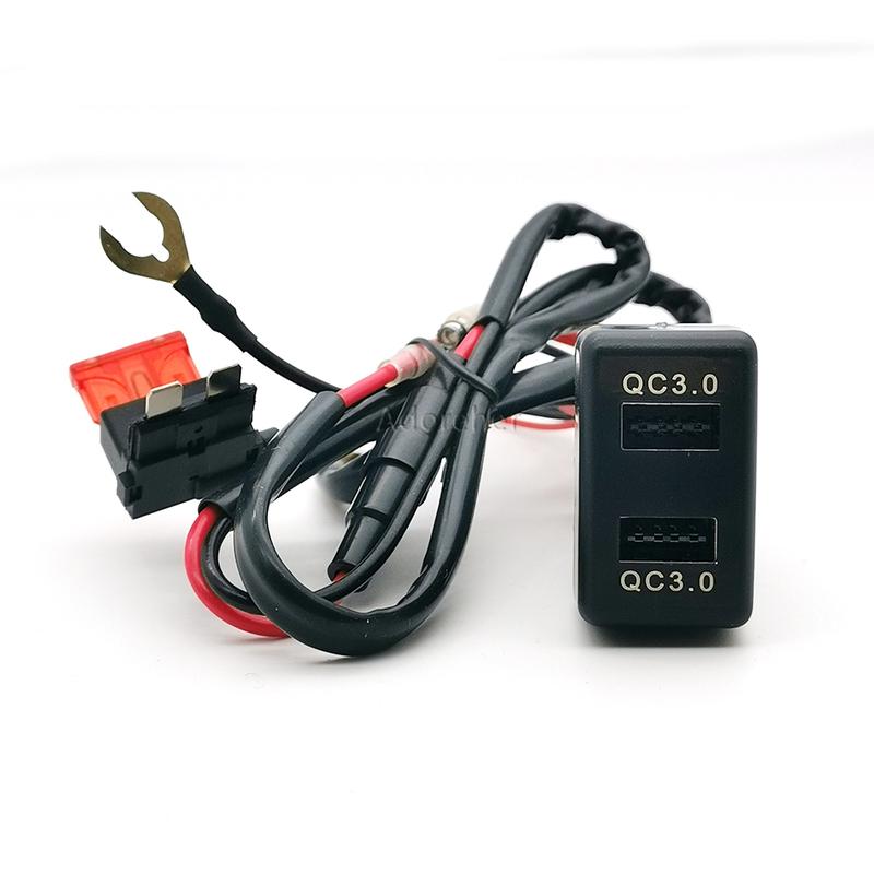 1PC Car Phone Charger USB QC3.0 Charger Dual Interface Socket Plug Used For Isuzu 700P KV100 KV600 Accessories