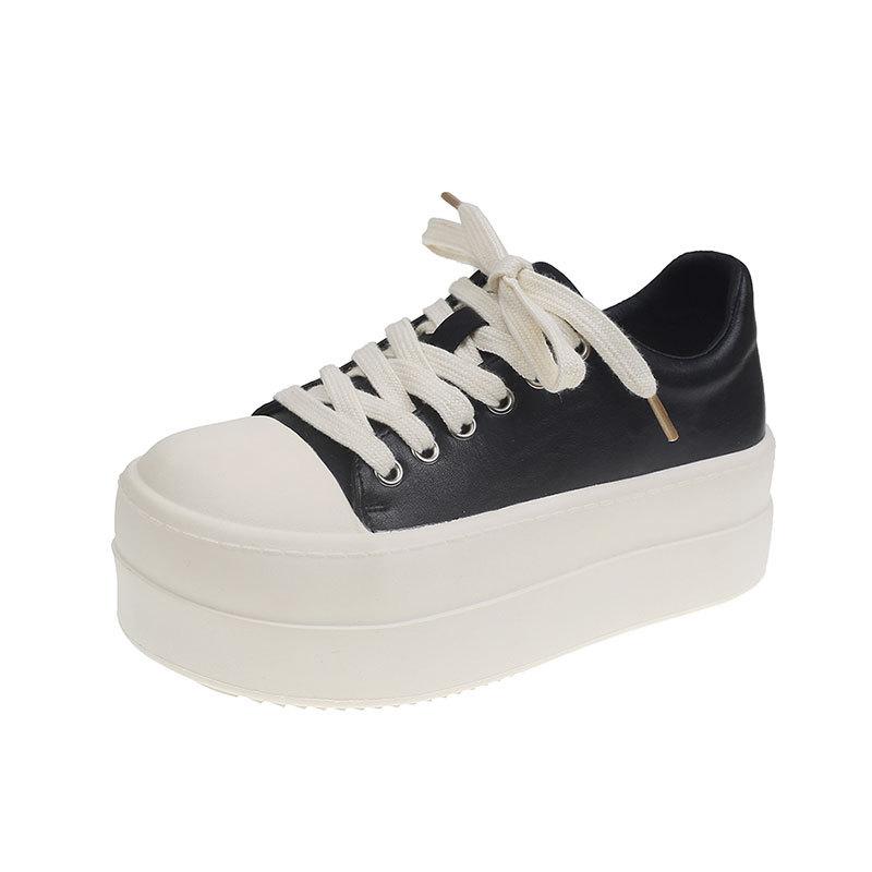 Ugly Cute Big-headed Bread Shoes for Women's Thick-soled High-height White Shoes for Spring New Versatile Casual Sports Shoes