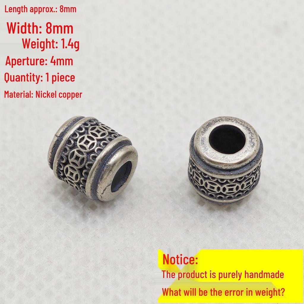 Sterling Silver Lotus Barrel Bead Charms - 99 Fine Silver, 3D Handmade for DIY Jewelry.