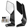 Motorcycle Wide View Rearview Mirror Flip Adjustable Angle Plastic Glass Material Universal Quick Mount For Road Safety