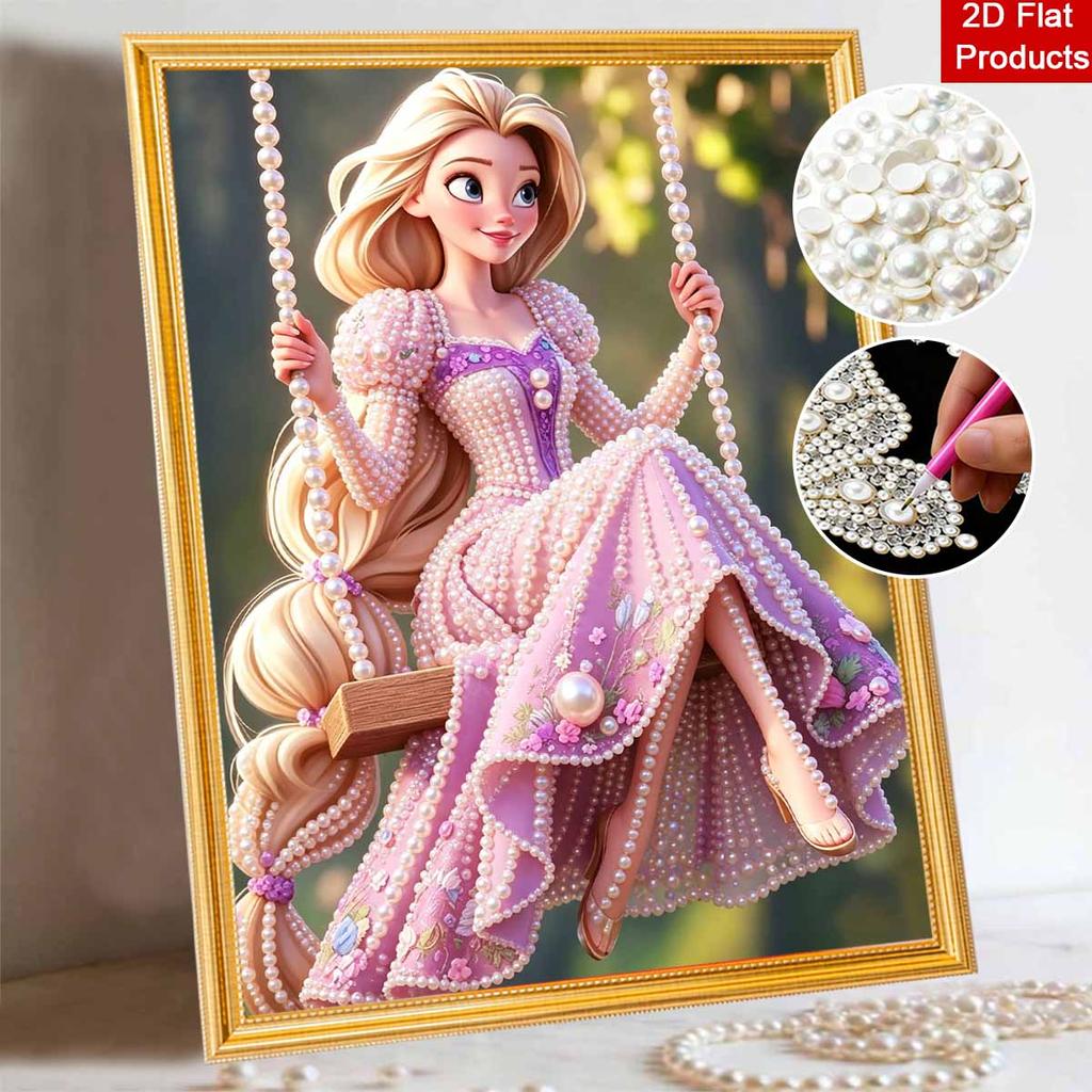 Disney Pearl Painting Rapunzel Pearl Art Painting Wall Suitable for Home Office Decoration Handmade Gifts