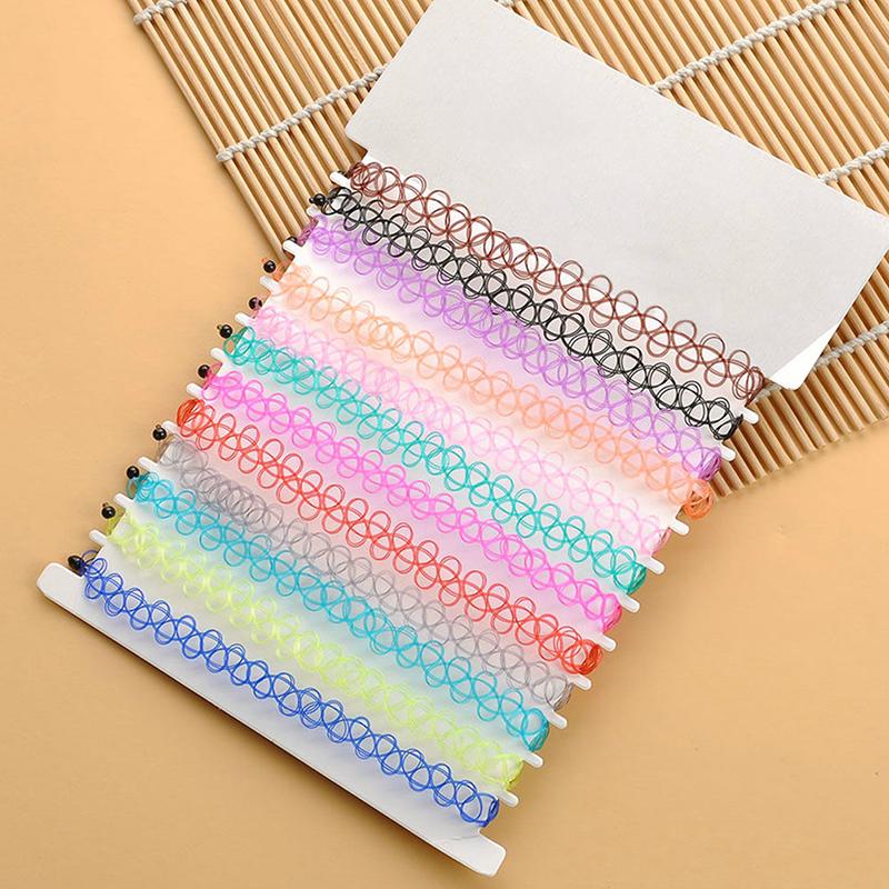 12 Pcs/ Set  Collares Vintage Stretch Tattoo Choker Necklaces Women Girls Charm Punk Retro