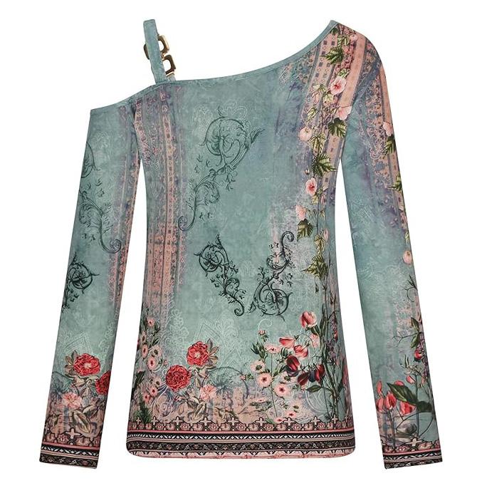 Dámská halenka s dlouhým rukávem Košile Jednobarevné pulovry Trička Sexy bez ramen Y2k Top