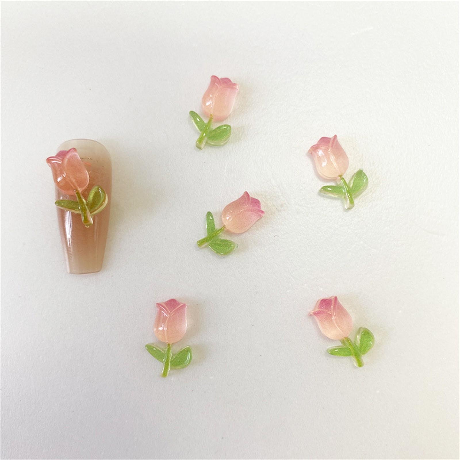 

50 шт. Смола Kawaii, барвисті A Art Nail Flatback, квіти зі стразами, кнопки, аплікації, аксесуари, альбом для манікюру своїми руками One Size рожевий
