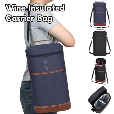 Cooler Bag for 2 Bottles Wine Bag Portable Bucket Carrier with Ice Champagne Picnic Pack Travel Carrier Wine Cooler Totes