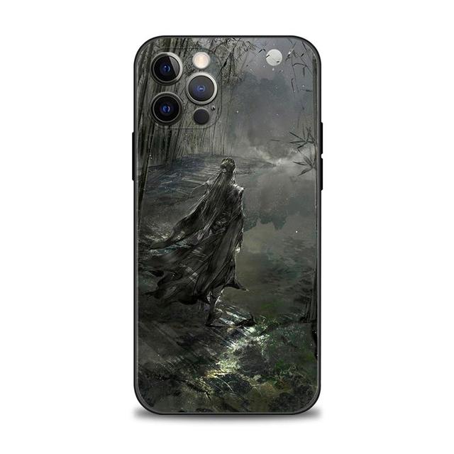 Phone Case For Apple Iphone 14 13 12 11 Pro Max 13 12 Mini Xs Max Xr X 7 8 6 6s Plus Shell Japan Samurai Landscape Ink Painting