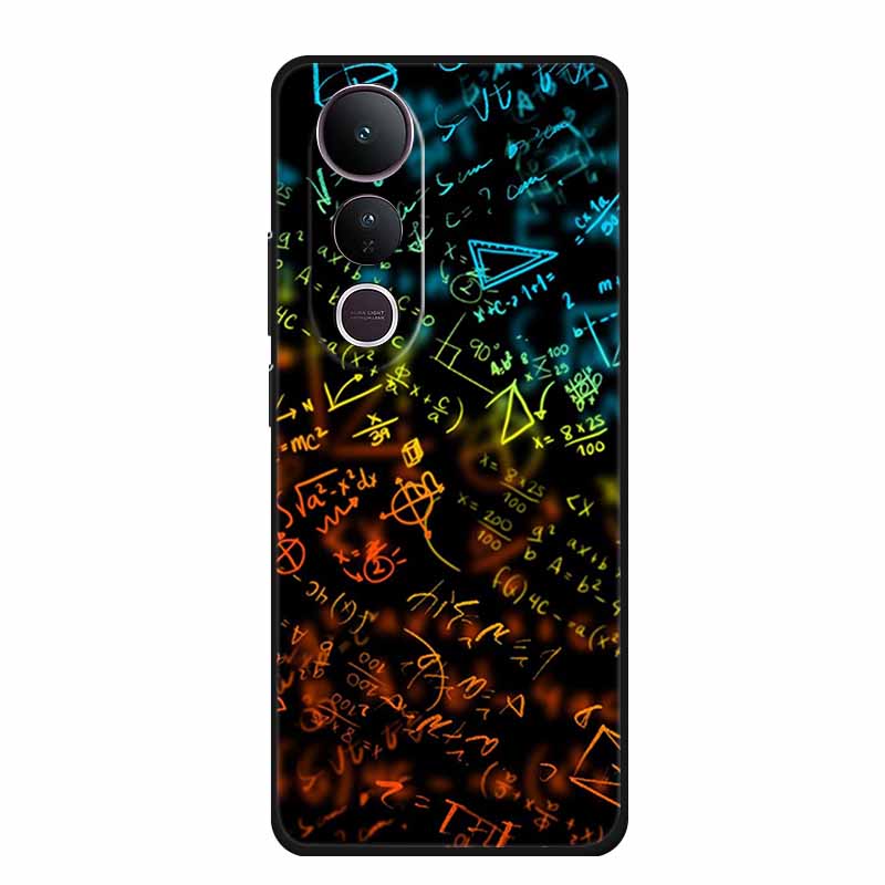 For Vivo V50 Lite Phone Case V 50 lite Coque Cute Cartoon Black Silicone Soft Back Cover For Vivo V50 Lite 5G 4G Case V50lite