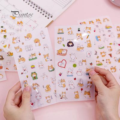 6 Stücke Kinder Cartoon Hund Aufkleber Tagebuch Scrapbook Buch Wand DIY Klebeaufkleber