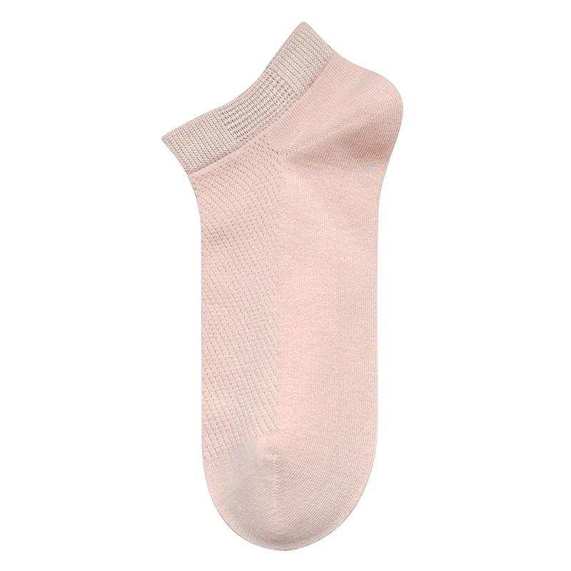 5 Pairs of Women's Summer Cotton Breathable Mesh Boneless Deodorant Wicking Sweat Low Top Boat Socks