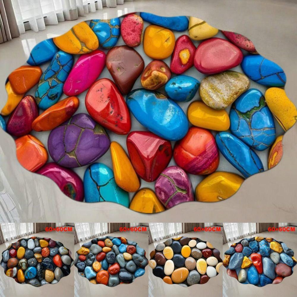 Chinese-style Cobblestone Carpet Nordic Abstract Door Rug Creativity Bathroom Floor Mat  Home Decor