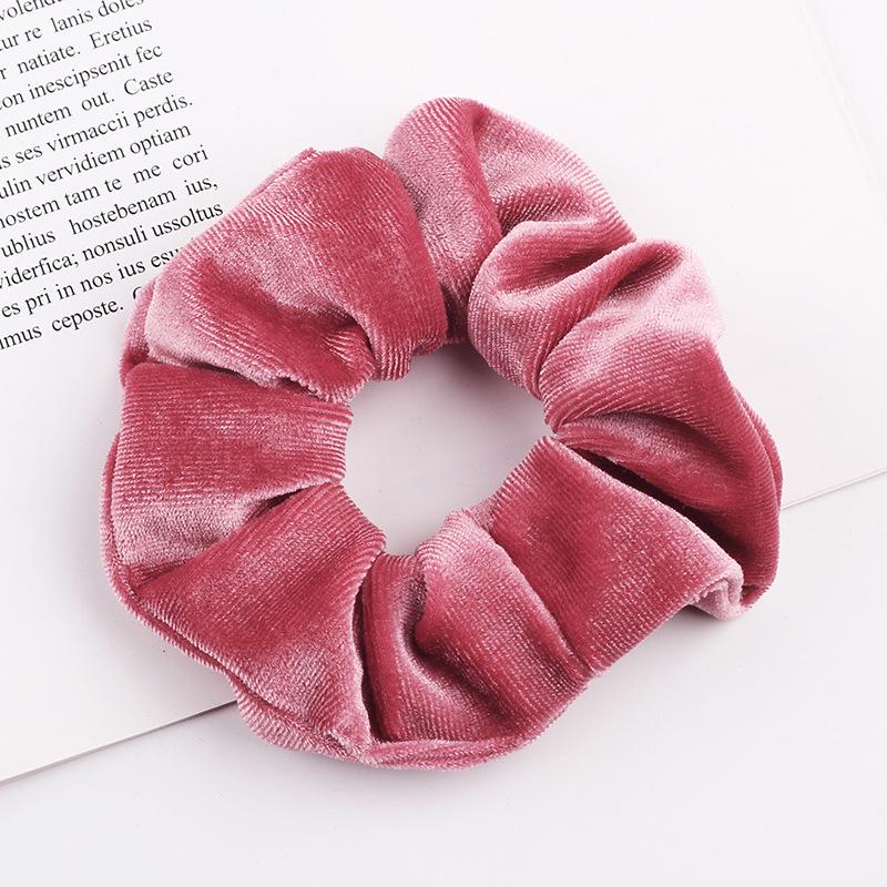 1 PC Velvet Scrunchies Rope For Women Girls Solid Hair Ties Big Ponytail Holders Headband Black Coffee Hair Band Accessories