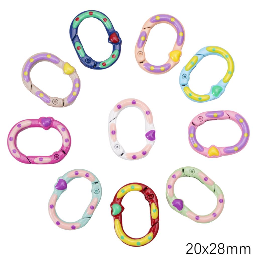 5-100pcs Alloy Spray Painted Keychain Key Chain Snap Hook Key Ring For DIY Jewelry Keys Wallets Decorations